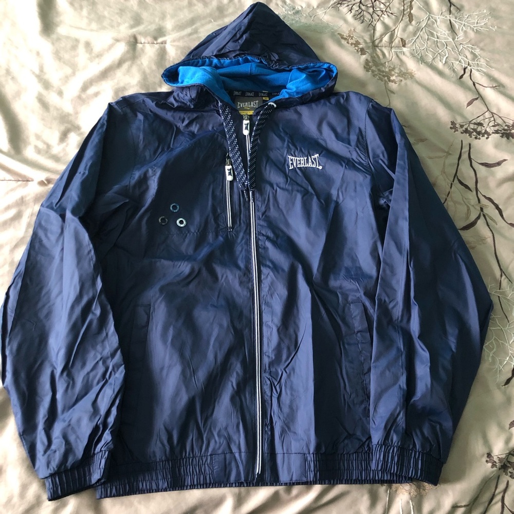 Everlast Blue Windbreaker Jacket with Hood